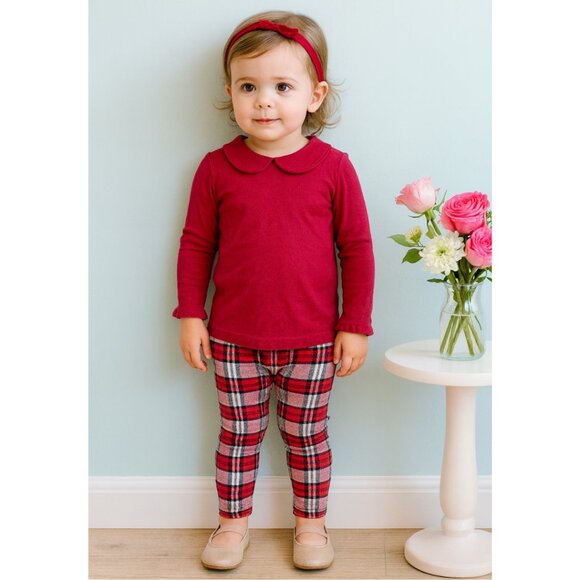 KicKee Pants Bamboo Long Sleeve Peter Pan Collar Tee – Raspberry Pink – Size 3T - Picture 2 of 9